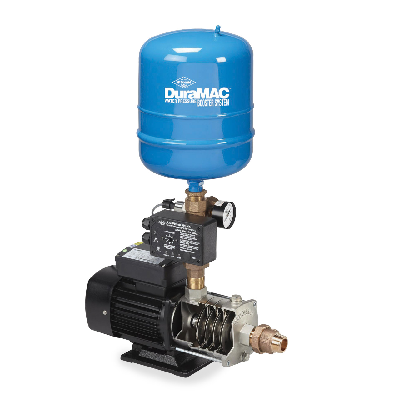 Water Pressure Booster Pump With Multistage Centrifugal Pump Surge Tank  Included - BWXMSD07T 17G40P - 0.75