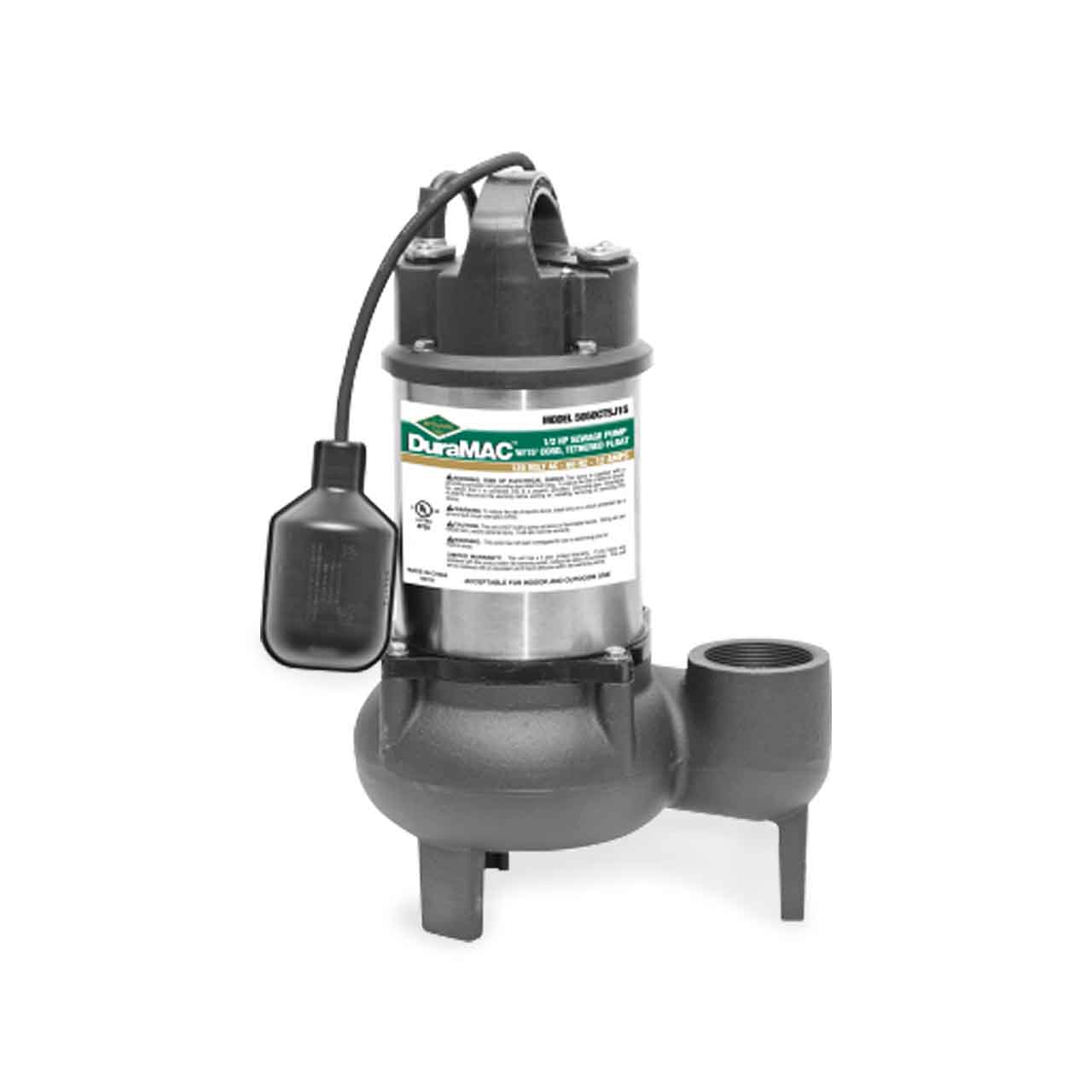 A.Y. McDonald 5050CTSJH25 High Volume Sewage Pump 0.5 HP 120V 1PH 25' Cord Automatic