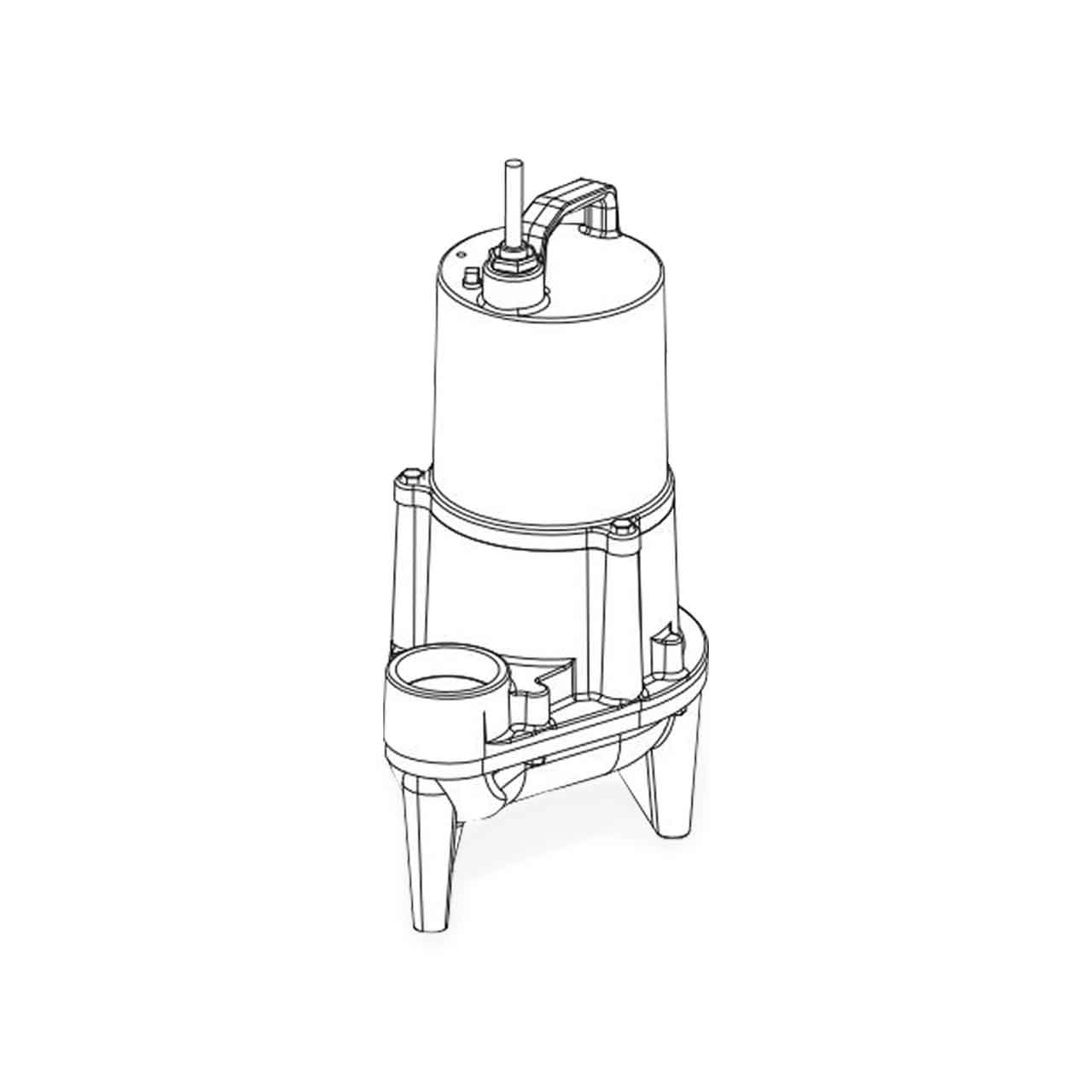 Barnes SEV412VFT Submersible Sewage Ejector Pump 0.5 HP 115V 1PH 20' Cord Automatic