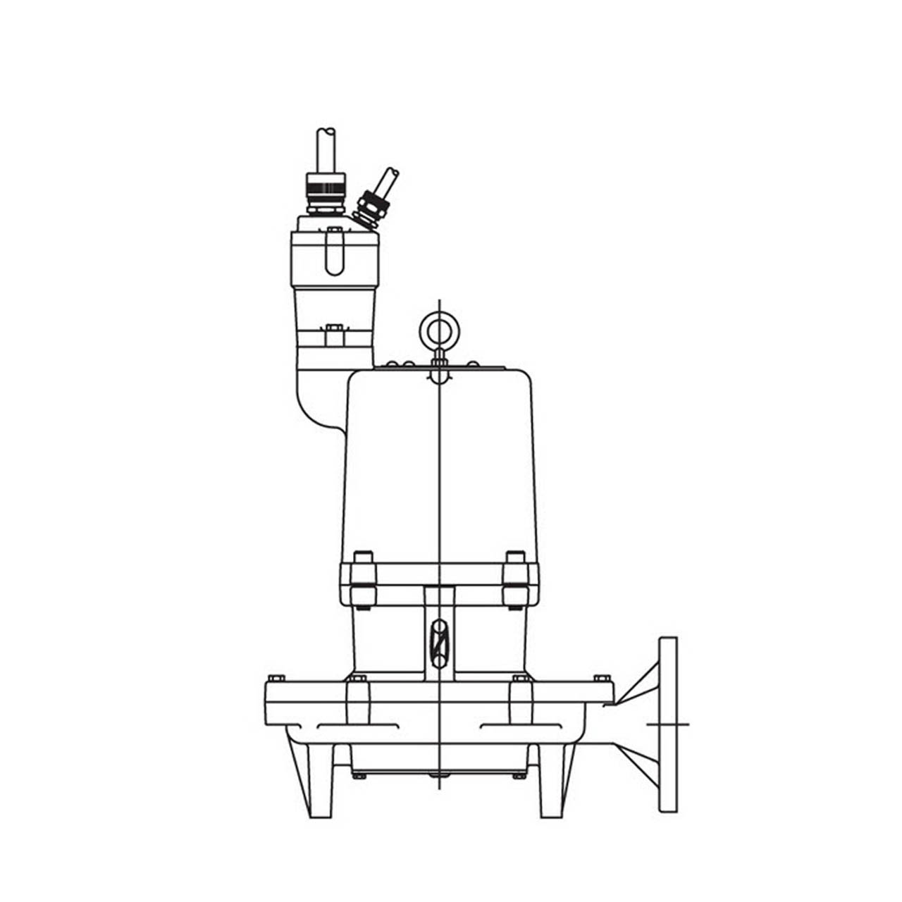 Hydromatic HPGFHX300FC Hazardous Submersible Sewage Grinder Pump 3.0 HP 460V 3PH Manual 8" imp. 35' cord