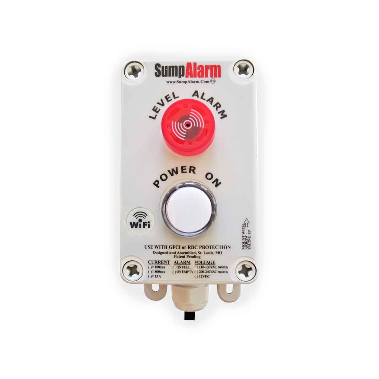 Sump Alarm SA-120V-2L-16F-WIFI-LL "2L" Low Level Tank Alarm w/ Power Indicator Wi-Fi Enabled 120V 16ft Float