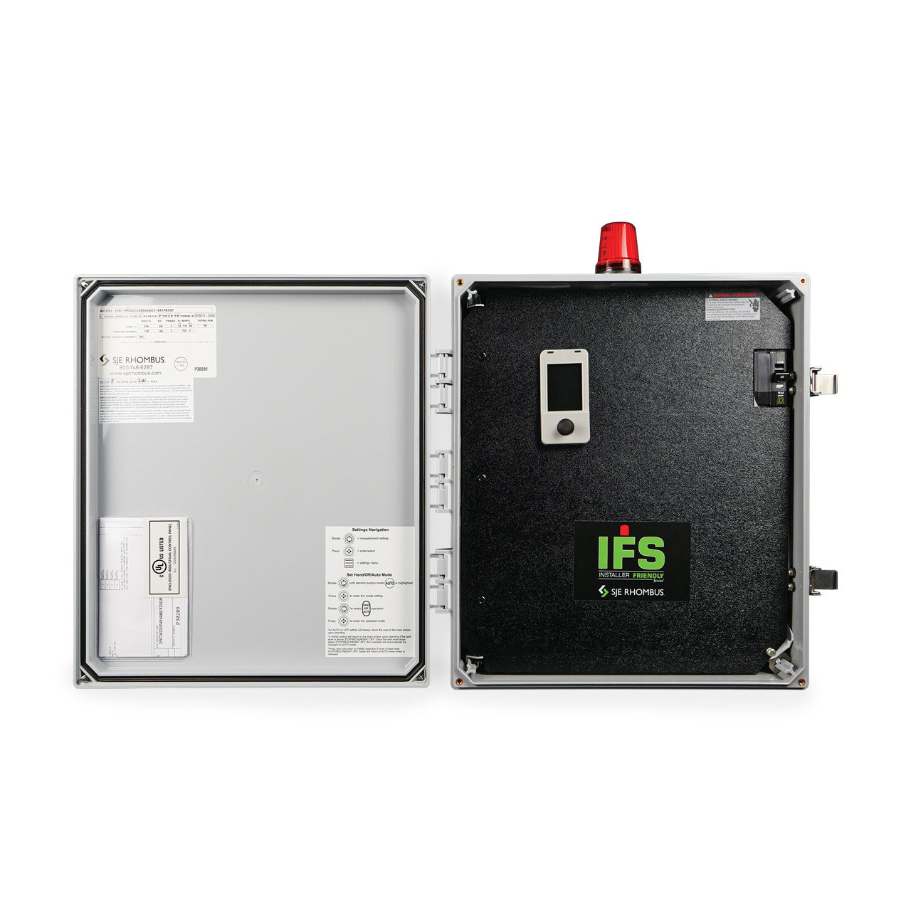 SJE-Rhombus Model IFS7 Single Phase 120/208/240V Capacitor Start/Run Simplex Control Panel