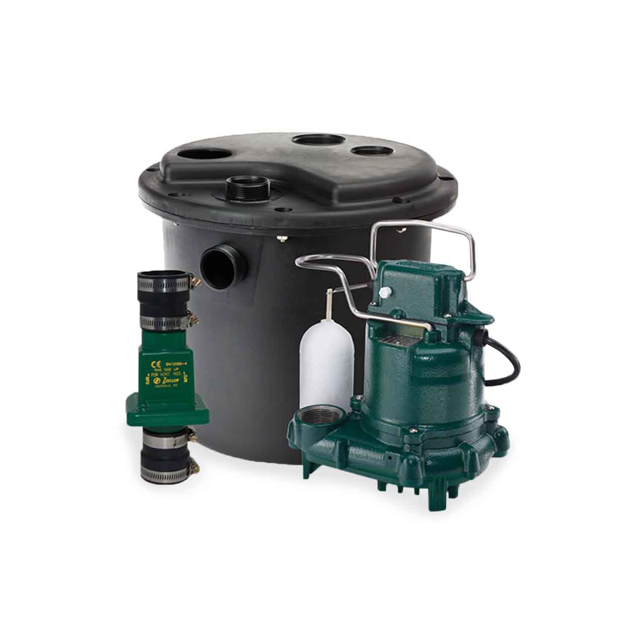 Zoeller 104-0005 Model 104 Preassembled M72 Drain Pump System with Polypropylene Basin & Lid