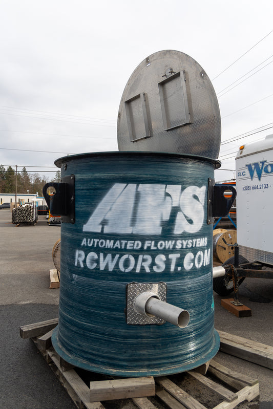 AFS-VV-60-66-40-SS Custom Packaged Sewage Valve Vault - 4" SS w/ 12:00 Discharge (Bargain Cave Item)