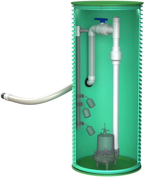 Automated Flow Systems (AFS) Pump Basin Assembly 24 inch diameter with 2.0 inch discharge