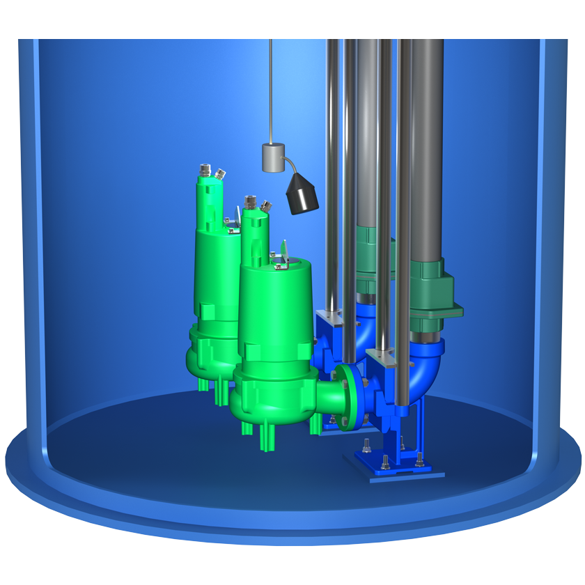 Automated Flow Systems (AFS)  Lift Station Internal Valving 3" SCH80 PVC Discharge
