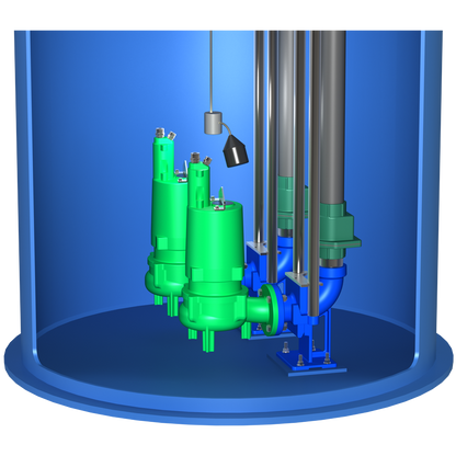 Automated Flow Systems (AFS)  Lift Station Internal Valving 3" SCH80 PVC Discharge