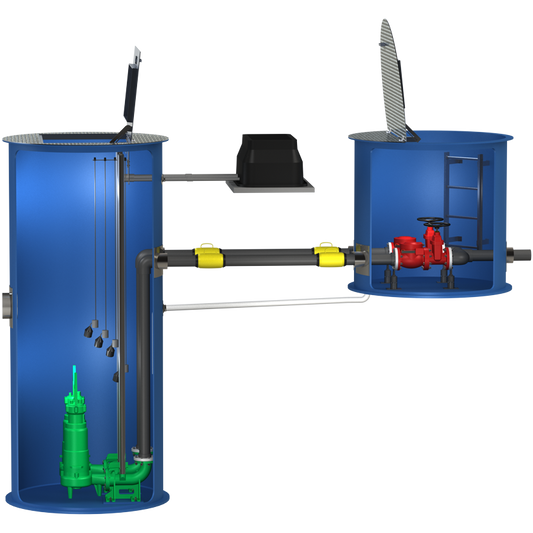 Automated Flow Systems (AFS)  Lift Station External Valve Vault 4" SCH80 PVC Discharge