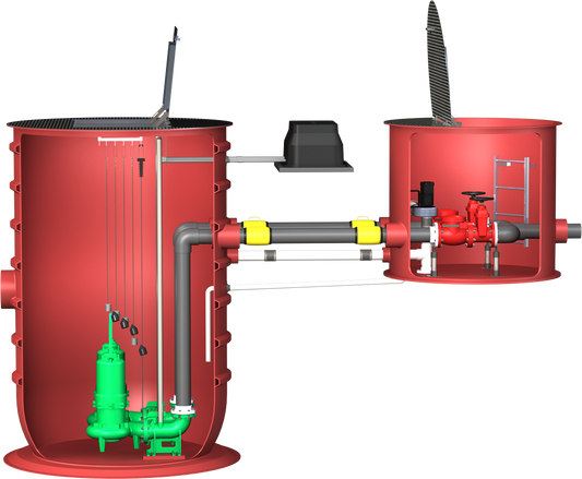 Automated Flow Systems (AFS)  Lift Station External Valve Vault 6" SCH80 PVC Discharge
