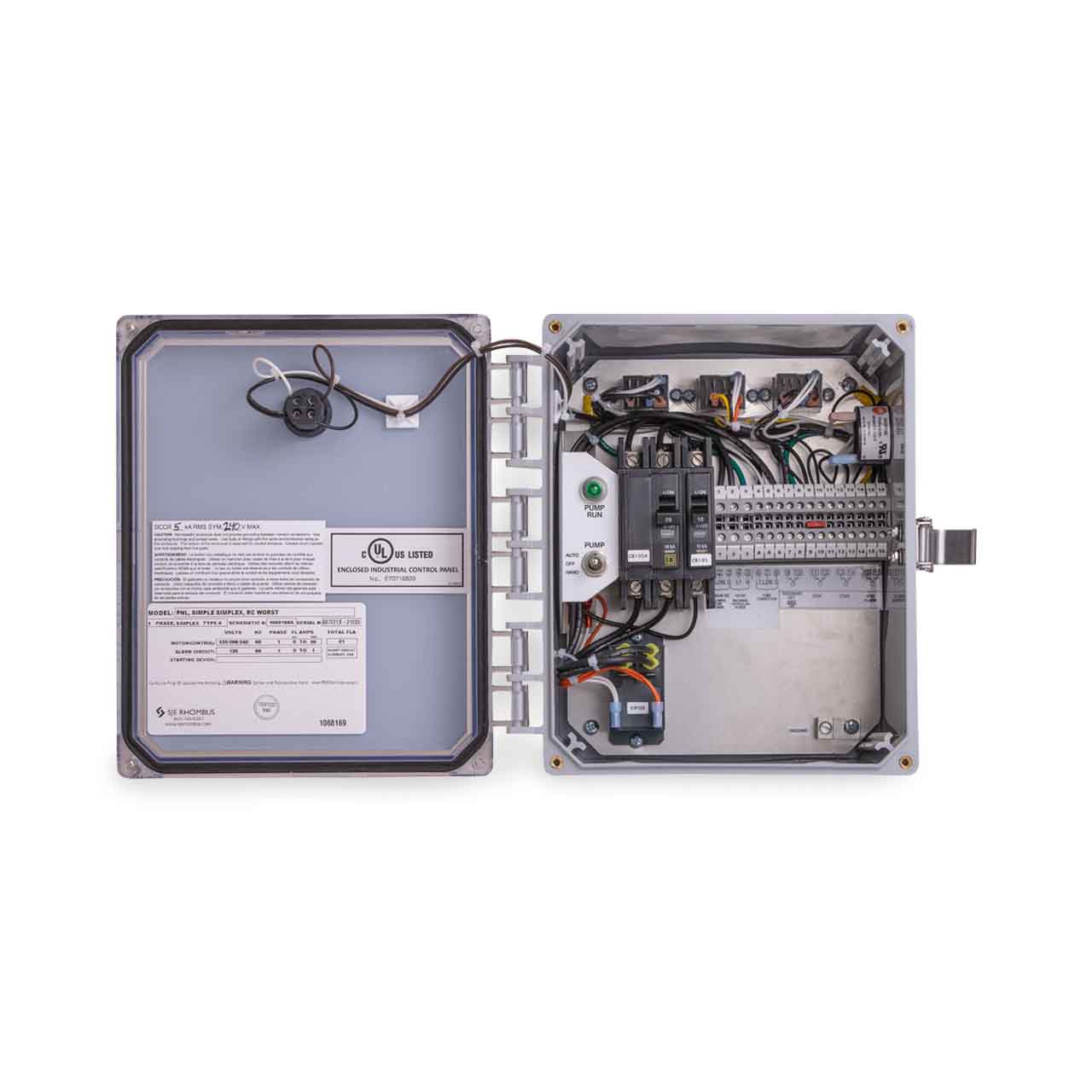 AFS Model AFSCPS120/240 Single Phase Simplex Electromechanical Pump Control Panel