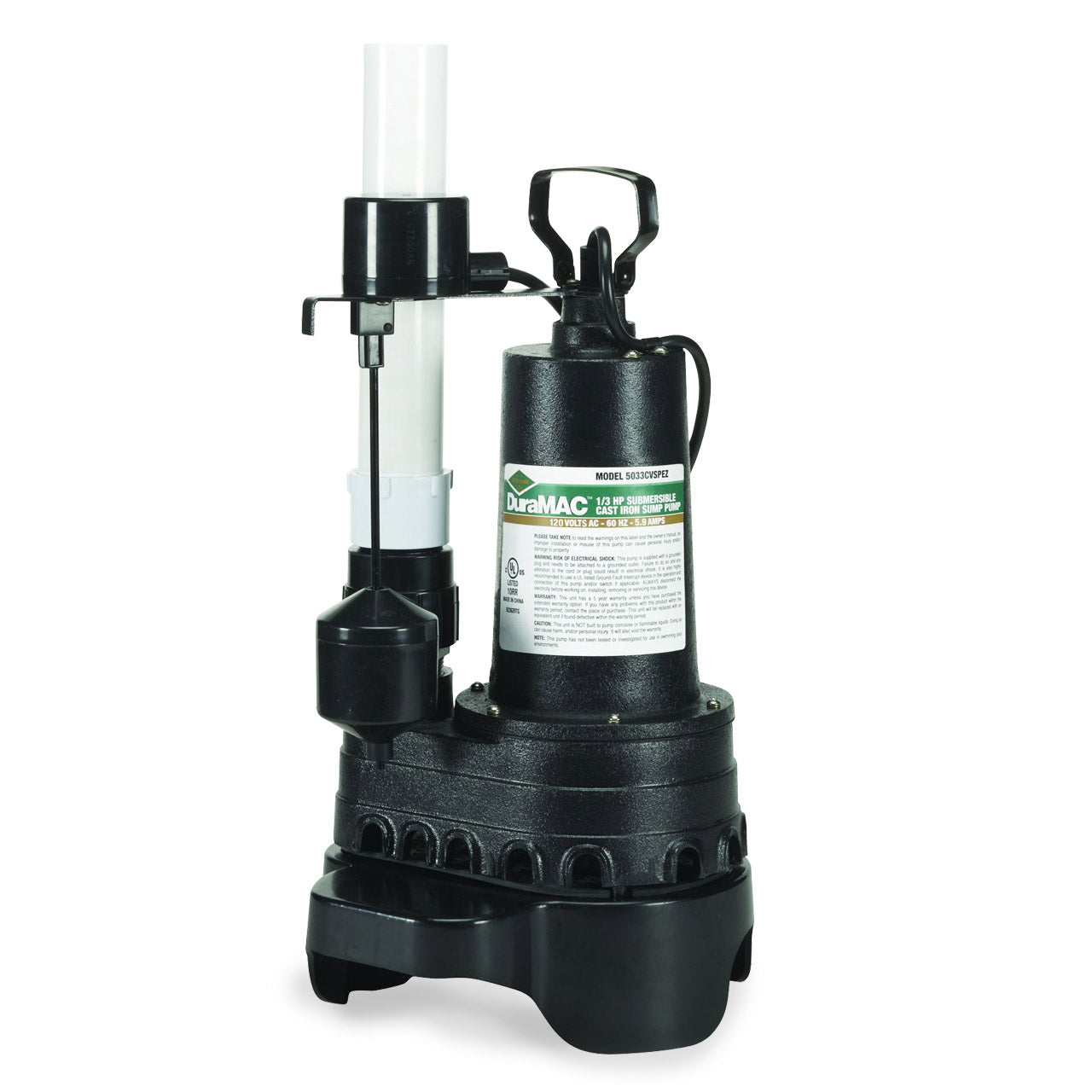 A.Y. McDonald 5033CVSPEZ Sump Pump 0.33 HP 120V 1PH 10' Cord Automatic