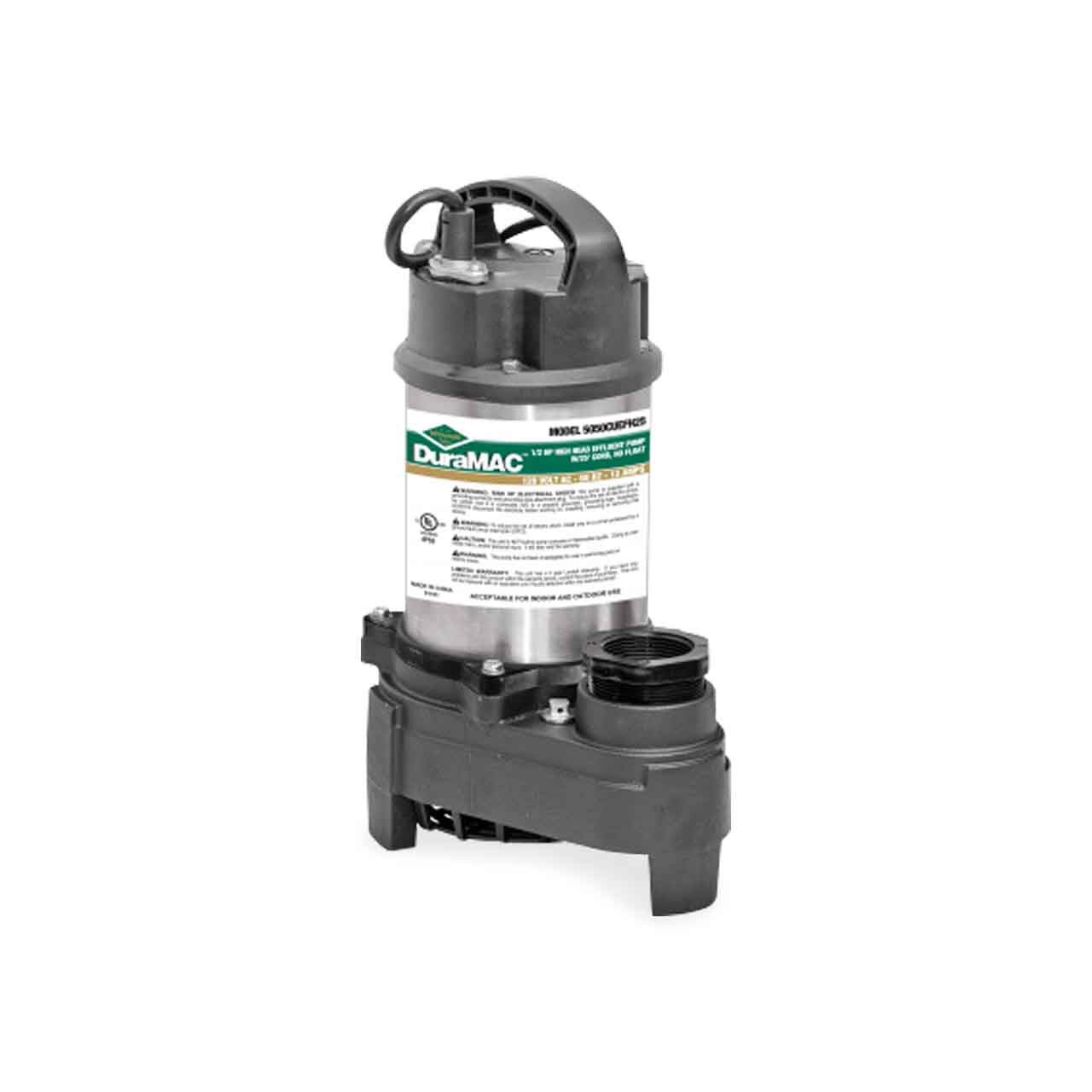 A.Y. McDonald 5050CUEFH25 High Head Effluent Pump 0.5 HP 120V 1PH 25' Cord Manual