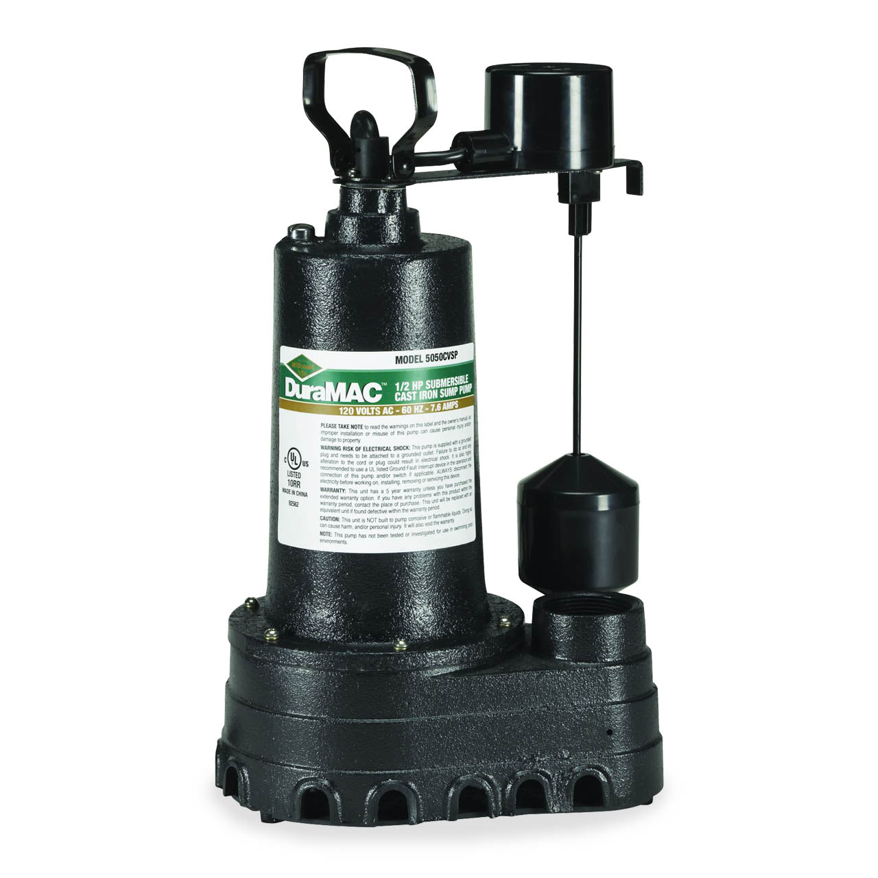 A.Y. McDonald 5050CVSP Sump Pump 0.5 HP 120V 1PH 10' Cord Automatic