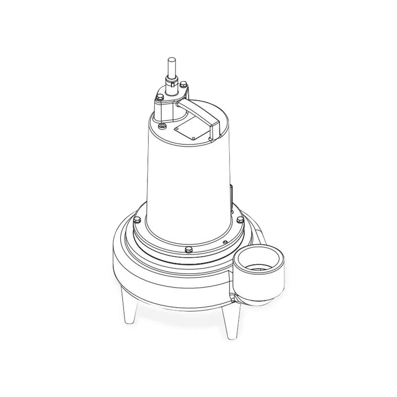 Barnes 3SE2044L Submersible Sewage Ejector Pump 2.0 HP 460V 3PH 30' Cord Manual