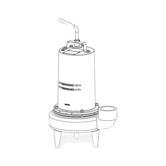 Barnes 3SE2094HD Submersible Heavy Duty Sewage Ejector Pump 2.0 HP 200/230V 3PH 30' Cord Manual