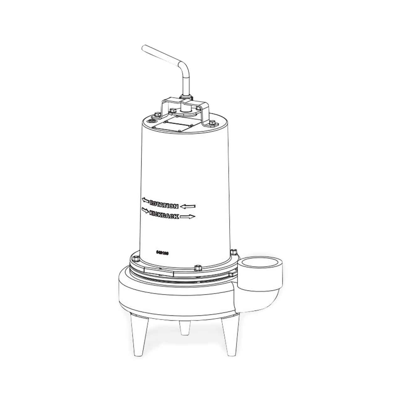 Barnes 3SE2044HD Submersible Heavy Duty Sewage Ejector Pump 2.0 HP 460V 3PH 30' Cord Manual