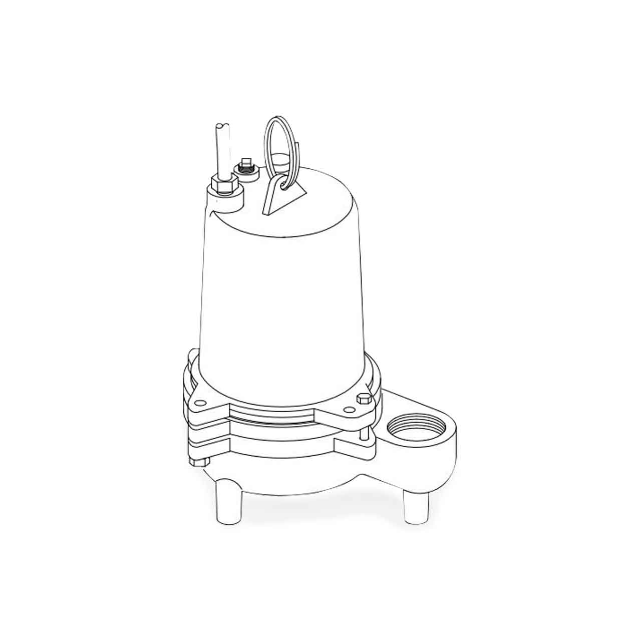 Barnes SE521AU Submersible Sewage Ejector Pump 0.5 HP 230V 1PH 15' Cord Automatic