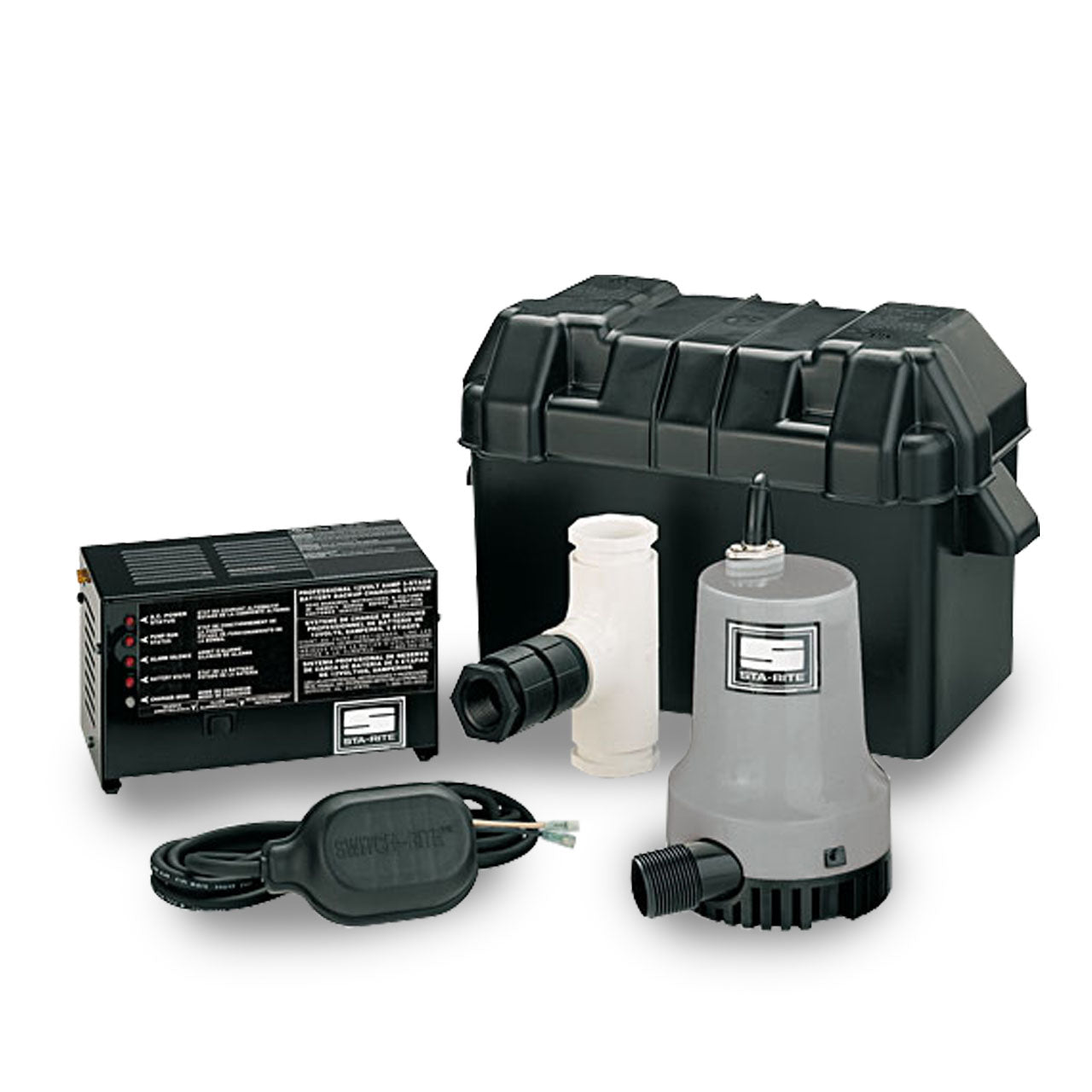 Sta-Rite DB20018T Battery Backup Sump Pump 47 GPM 115/12V 8' Cord