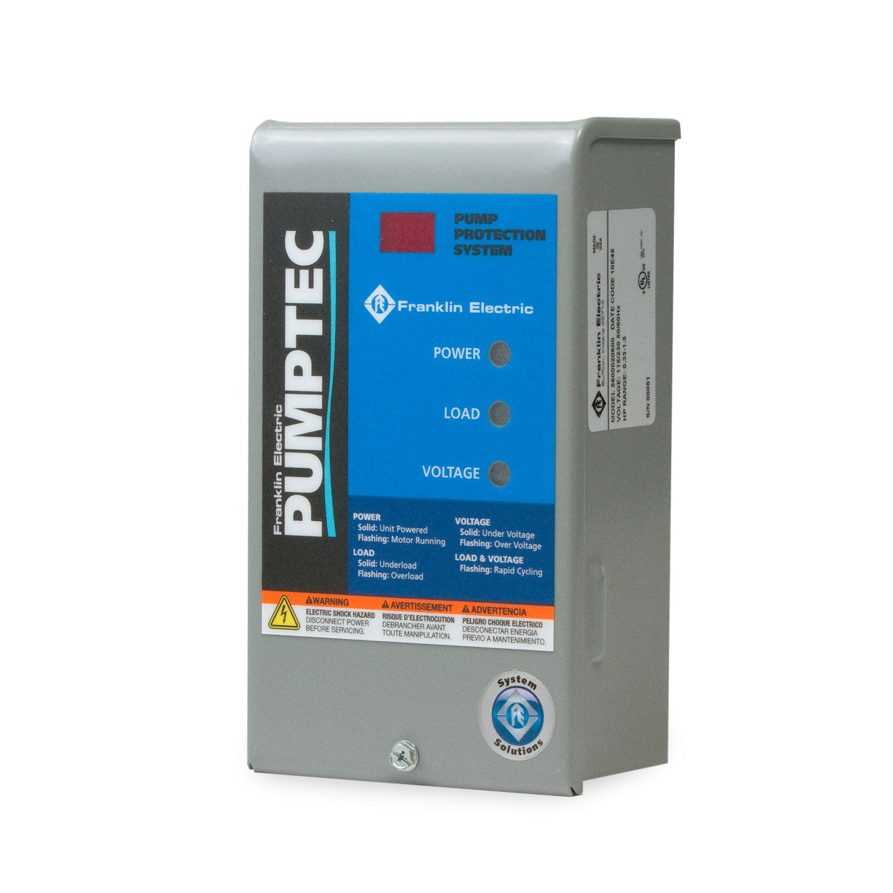 Franklin Electric 5800020601 Pumptec Motor Protection Device 230v 1 Phase 1/3-1.5 HP