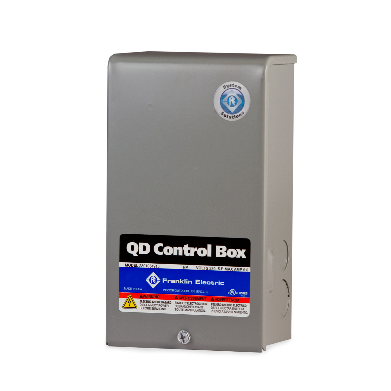Franklin Electric QD Submersible Motor Control Boxes  For 3-Wire Motors