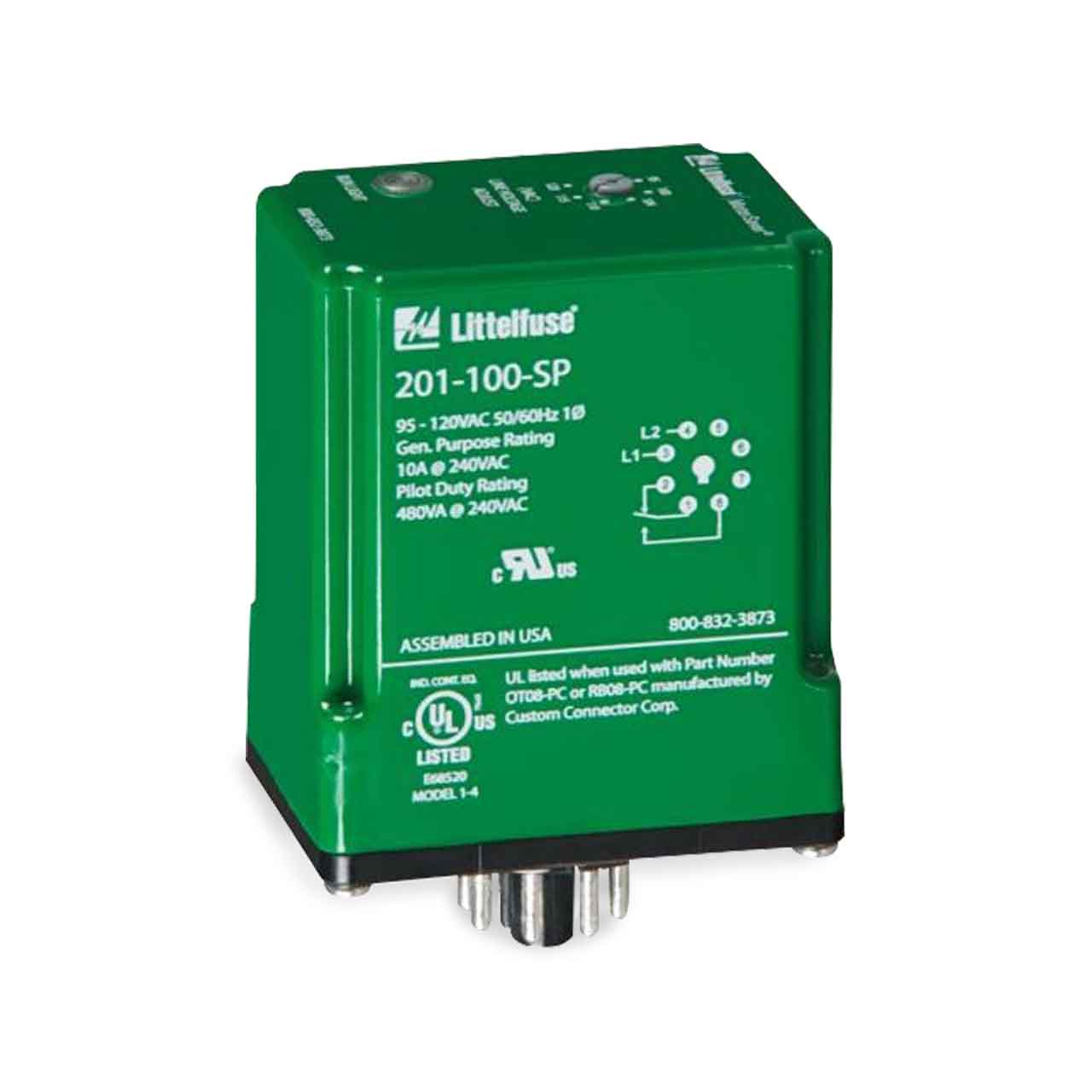 Littelfuse 201-200-SP-T-9 Single-Phase Plug-in Voltage Monitor 190-240V