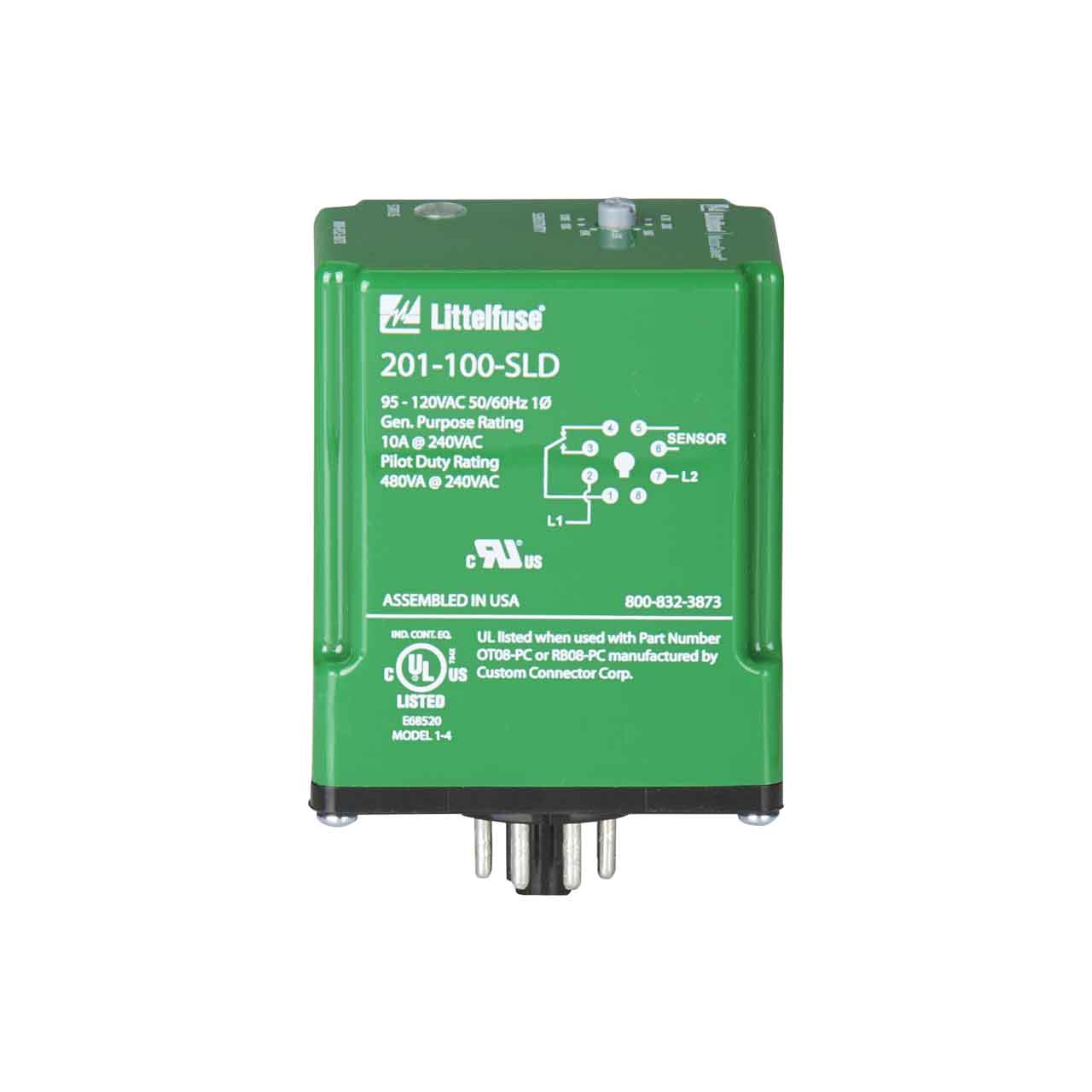 Littelfuse Model 201-100-SLD Seal Leak Detector 110-120V 8-Pin Plug-In