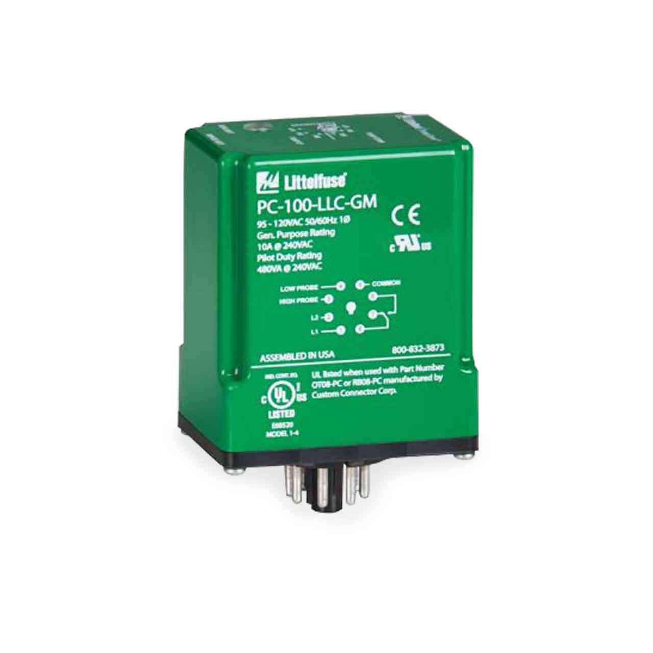 Littelfuse Model PC-100-LLC-CZ Liquid Level Control Relay  95-120V 8-Pin Plug-In