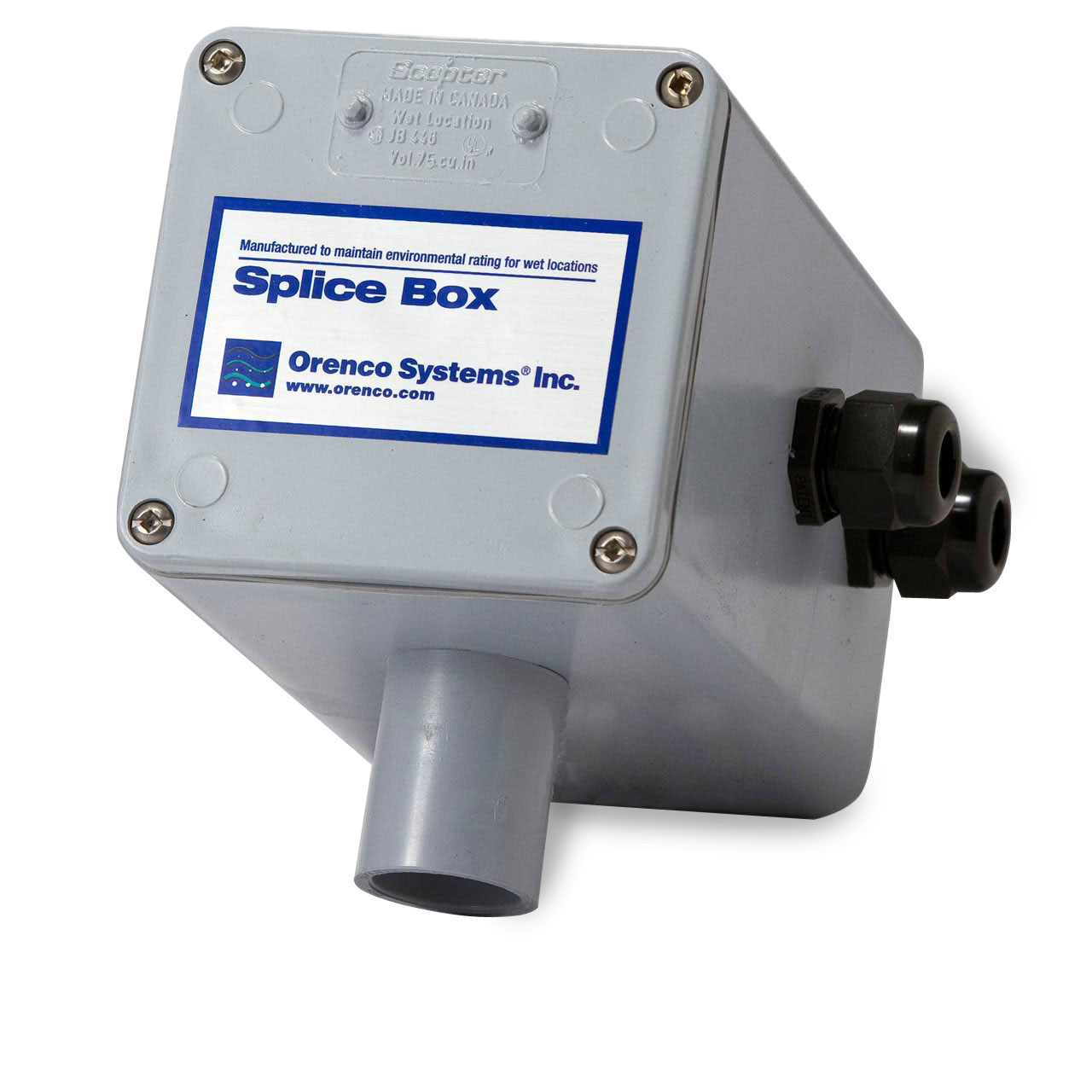 Orenco SB1 Internal Electrical Splice Box with 1 Cord Grip