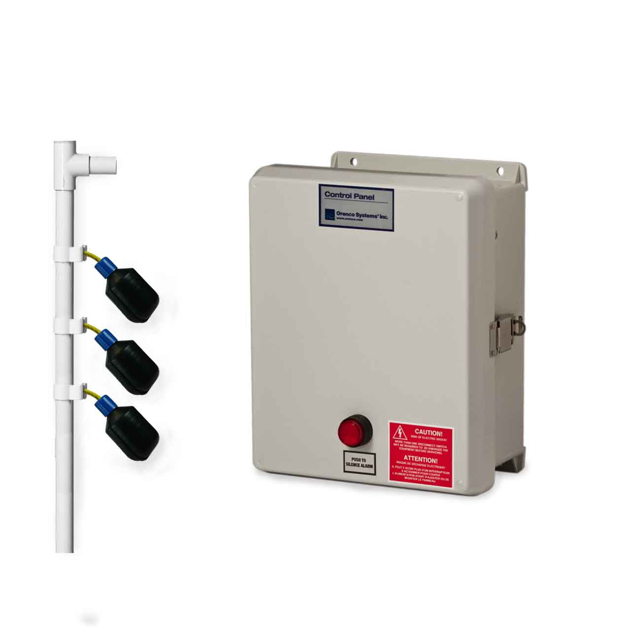 Orenco MVPS1/S2DM MF3P Simplex Dual Mode Control Panel Kit with Liquid Level Switches 120/240V