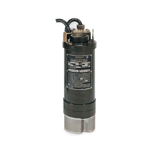 Prosser 9-85034-24 High Head Submersible Dewatering Pump 50 HP 460V 3PH 50' Cord w/ Rainproof Control Box