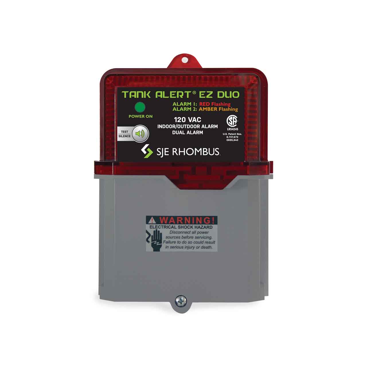 SJE-Rhombus TAEZ-01HDUO Tank Alert EZ 120V w/(2) 15' SJE SignalMasters