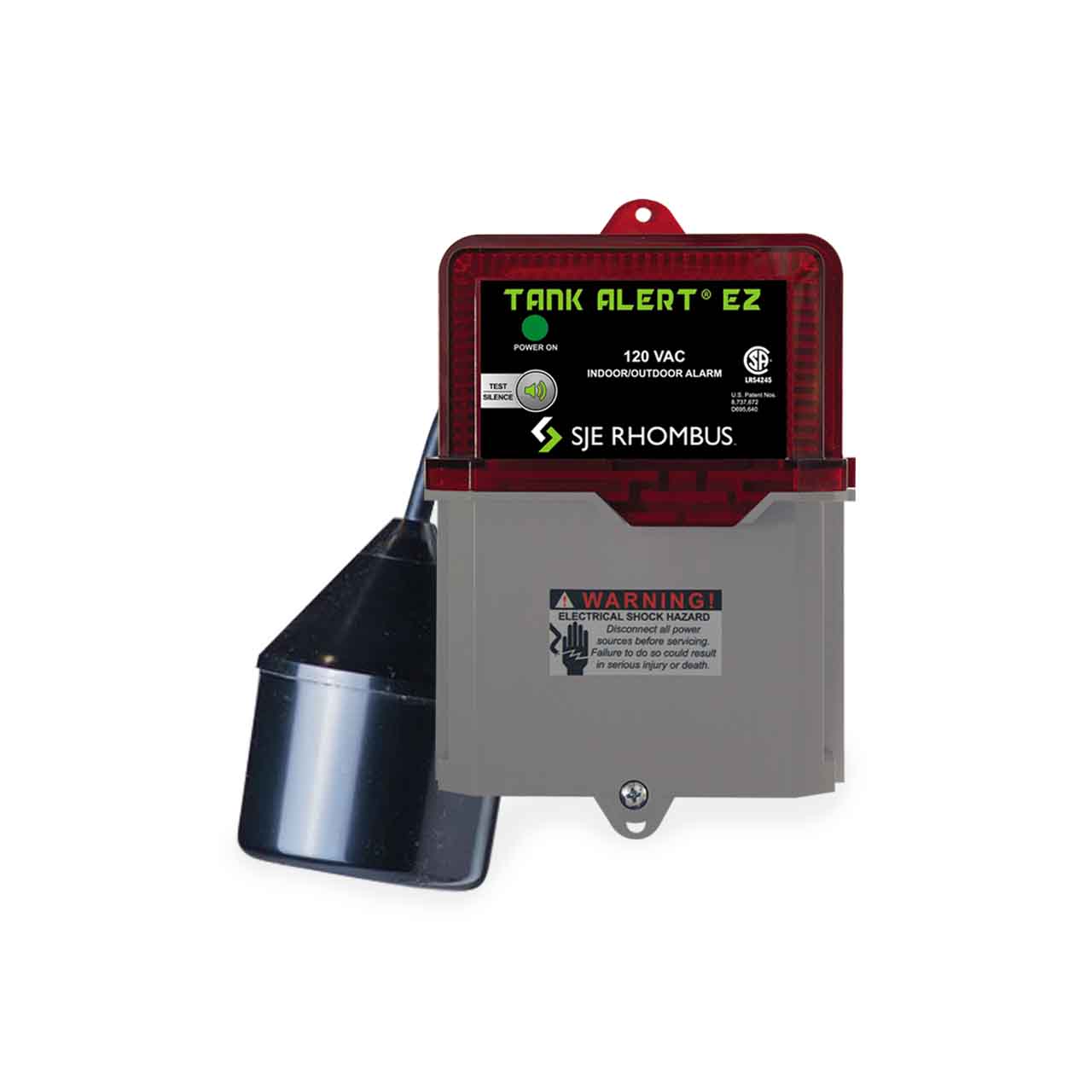 SJE-Rhombus TAEZ-01HB Tank Alert EZ 120V w/ 15' SJE Sensor Float High Level & Terminal Block