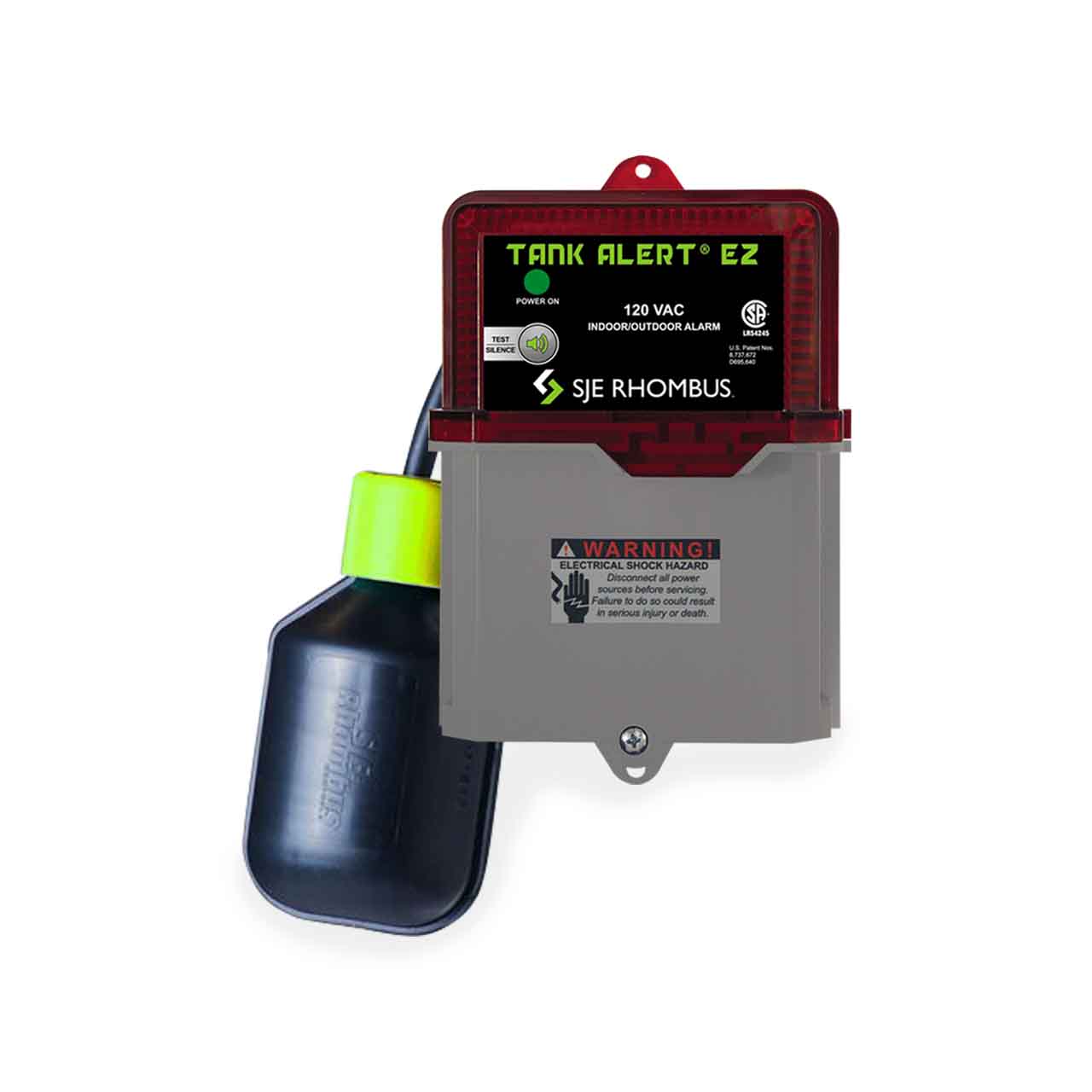 SJE-Rhombus TAEZ-01HB Tank Alert EZ 120V w/ 15' SJE SignalMaster Float High Level & Terminal Block