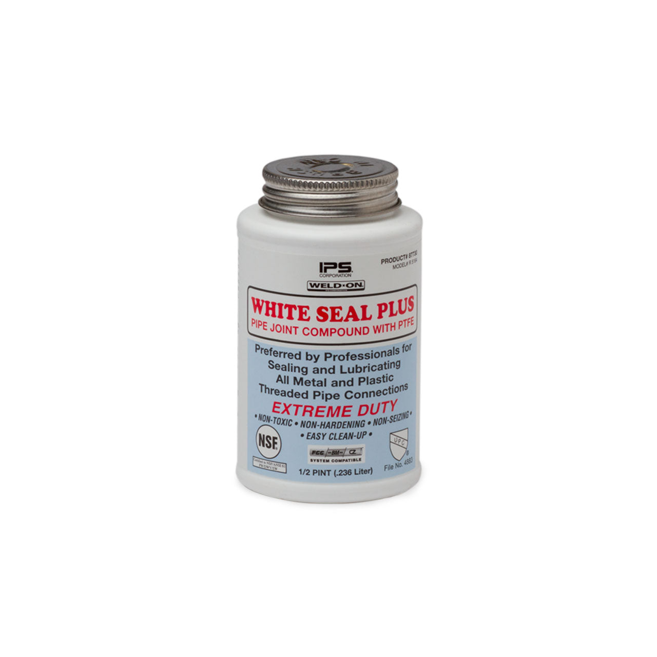 Weld-On 87730 White Seal Plus Multi-purpose Pipe Joint Compound with PTFE Half Pint