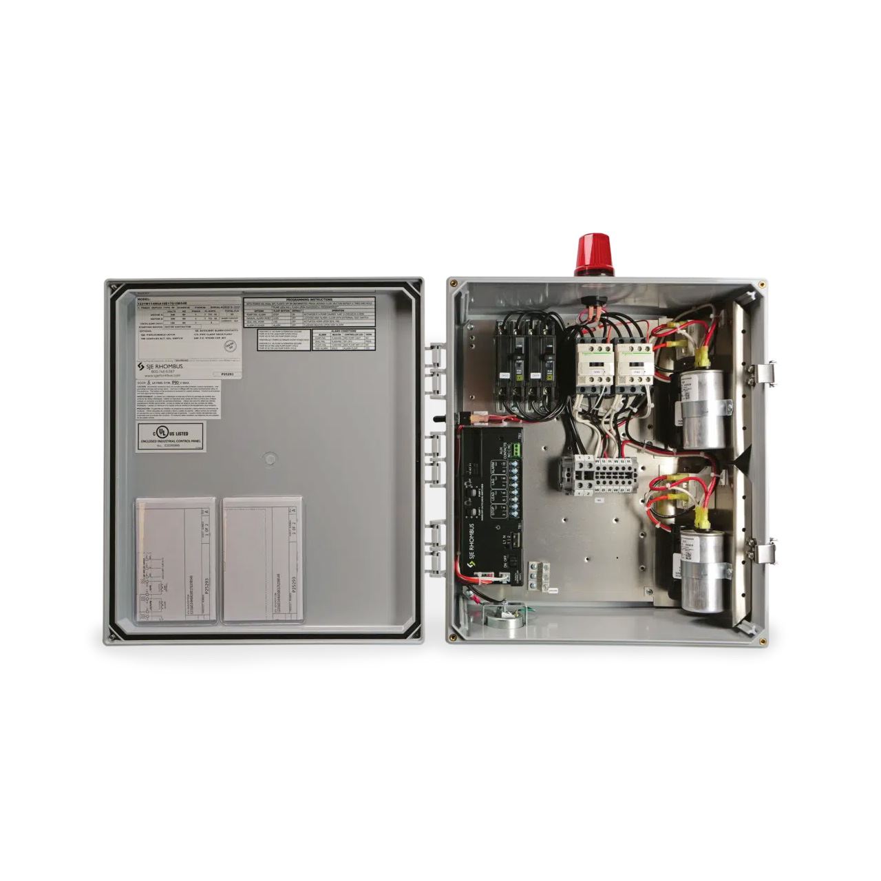 SJE-Rhombus Model 123 Duplex Single Phase Duplex Capacitor Start/Run Pump  Control w/Override